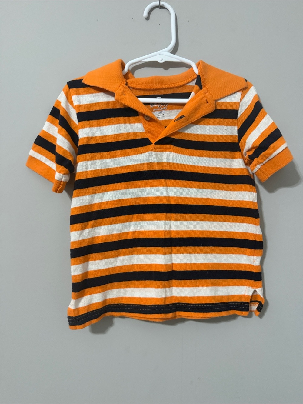 Children’s Place Striped Orange & Black Kids Polo Shirt-Size 2T
